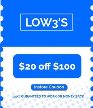 Lowes $20 off $100 instore coupon
